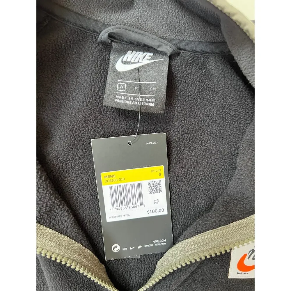 Nike Sportswear 1/2 Zip Fleece Pullover Men's Noir DD8968-010 NWT Size S